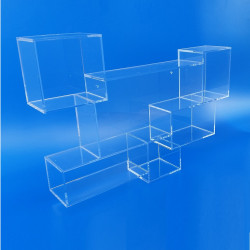 Libreria in plexiglass trasparente cubika