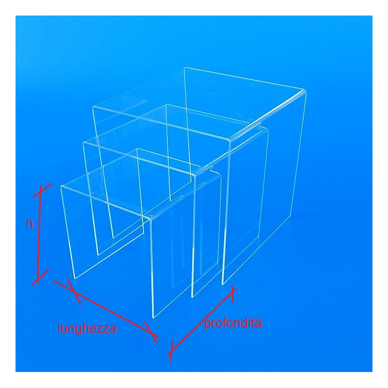 Tavolino a Ponte in plexiglass trasparente