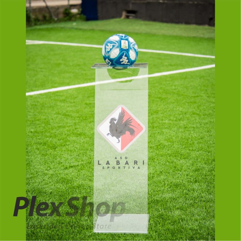 Espositore da pavimento in plexiglass per pallone