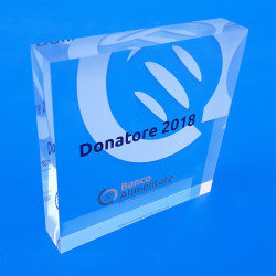 Trofei in plexiglass trasparente per premiazione agenti