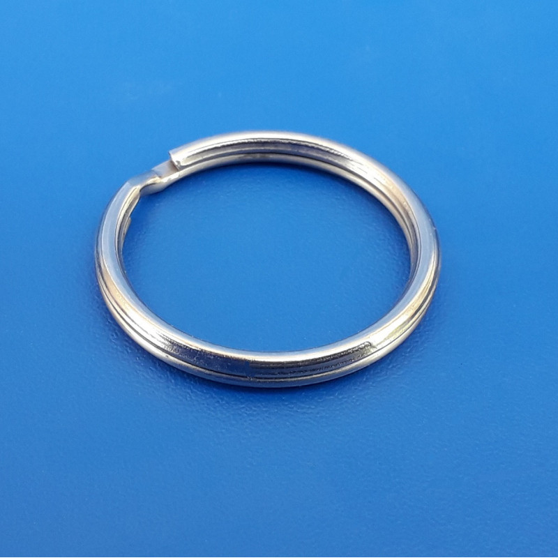 Anello portachiave Ø 25 mm in acciaio placcato argento