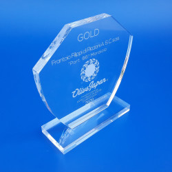 Trofeo in plexiglass personalizzato con incisione laser