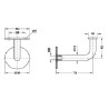 Supporto per corrimano con base piana 19 mm