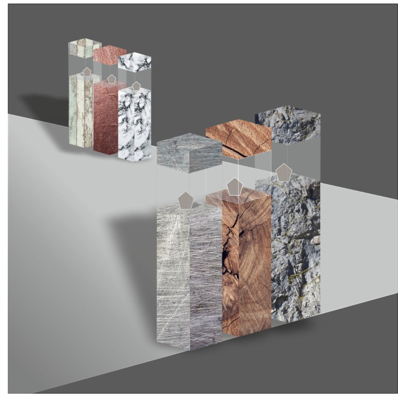 Cubo espositivo con grafica personalizzata