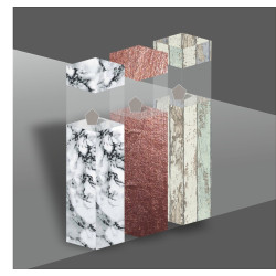 Cubo espositivo con grafica personalizzata
