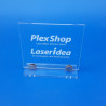 Targa in plexiglass trasparente rettangolare con supporti