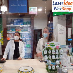 Barriera protettiva parafiato in plexiglass a sospensione