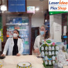 Barriera protettiva parafiato in plexiglass a sospensione