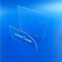 Porta riviste autoportanti da terra in plexiglass