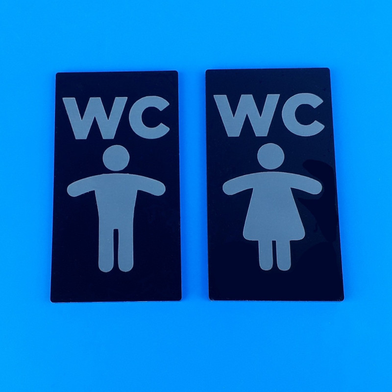 Targhette rettangolari per porta WC incise