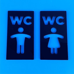 Targhette rettangolari intagliate per porta wc