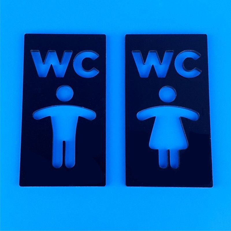 Targhette rettangolari intagliate per porta wc