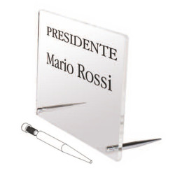 Supporto da tavolo per targhe spessore targa 5-6 mm.