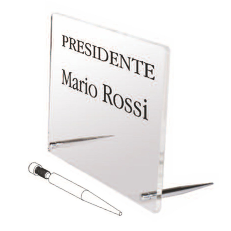 Supporto da tavolo per targhe spessore targa 5-6 mm.