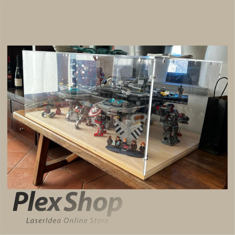Teca in plexiglass smontabile per lego e modellismo