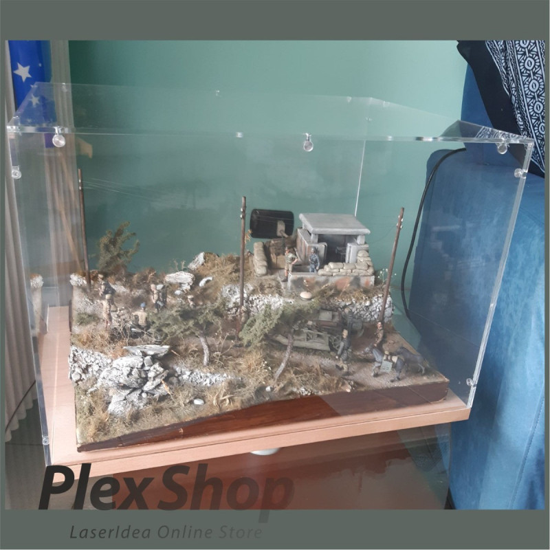 Teca in plexiglass smontabile per lego e modellismo