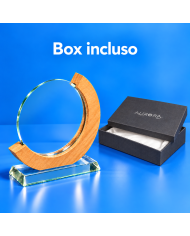 Premio A560CRY in vetro e legno con confezione regalo e box incluso