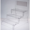Espositore a scaletta da banco smontabile in plexiglass