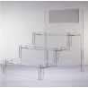 Espositore a scaletta da banco smontabile in plexiglass