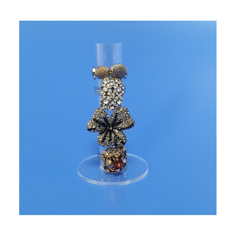 Espositore porta anelli in plexiglass trasparente
