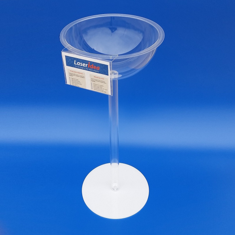 Espositore da terra a mezza sfera in plexiglass