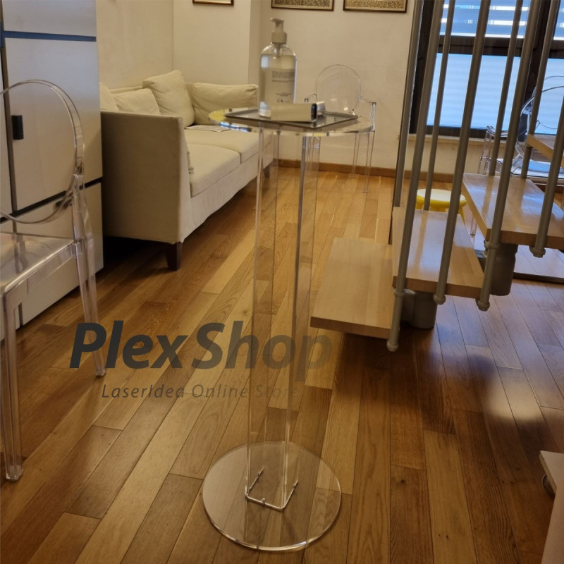 Piedistallo espositivo in plexiglass trasparente