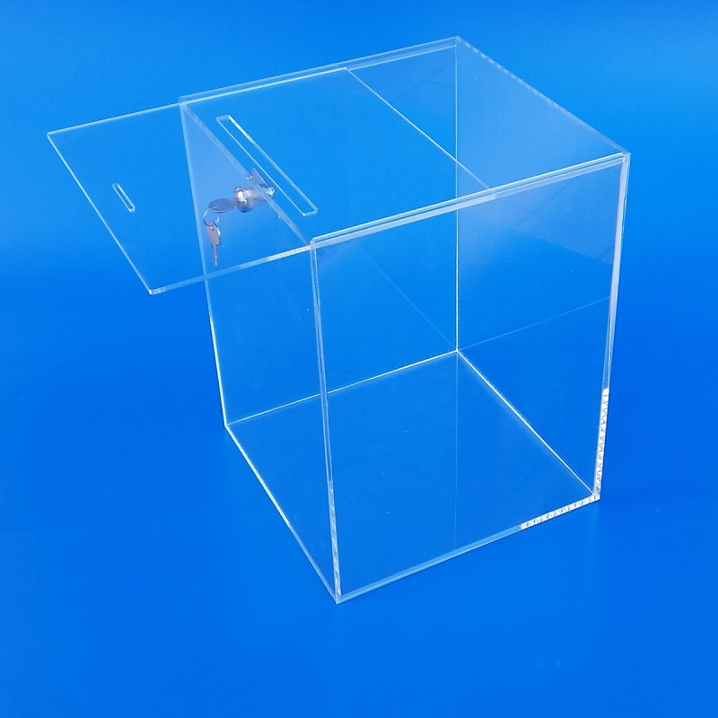 Urna in plexiglass per raccolta fondi offerte e votazioni