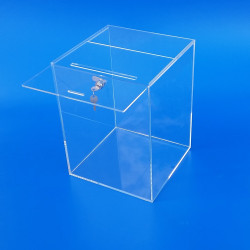 Urna in plexiglass per raccolta fondi offerte e votazioni