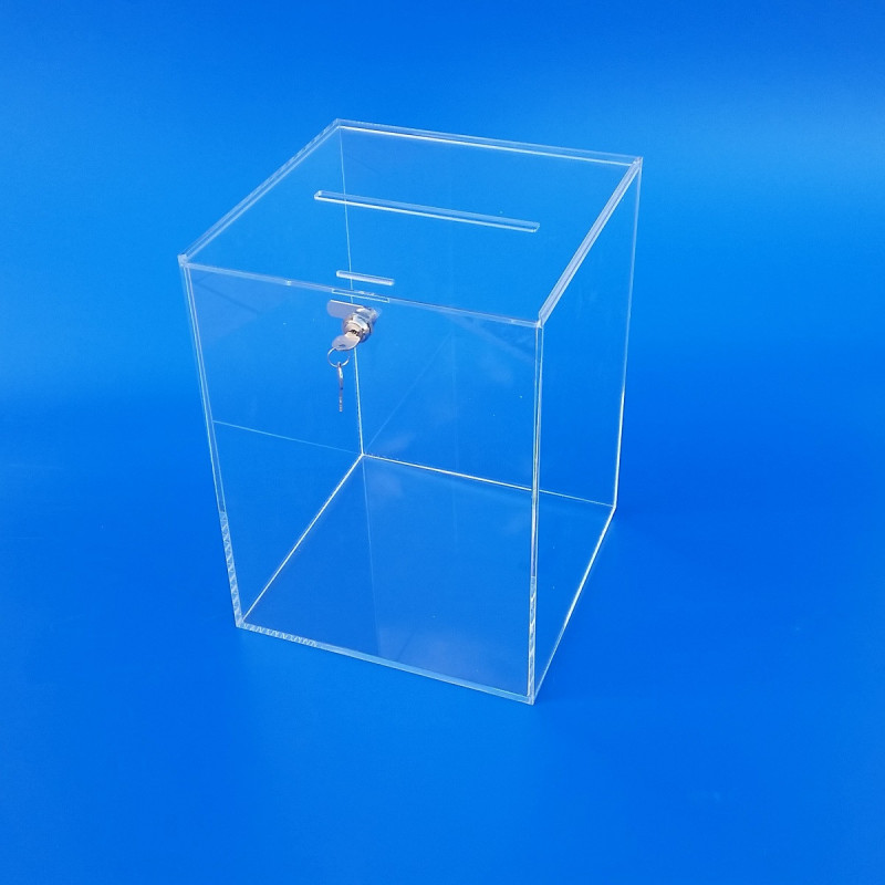 Urna in plexiglass per raccolta fondi offerte e votazioni