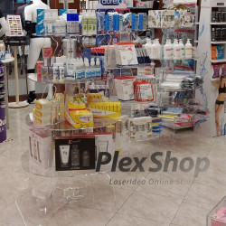 Gondola in plexiglass trasparente su misura per Farmacia
