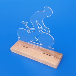 Trofeo in plexiglass e base in legno massello