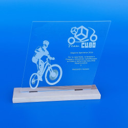 Trofeo in plexiglass e legno personalizzabile