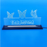 Targa plexiglass a led personalizzata con nome e farfalle