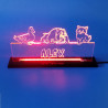 Targa illuminata a led con tuo nome e papera cane gatto