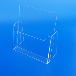 Porta brochures in plexiglass trasparente da tavolo
