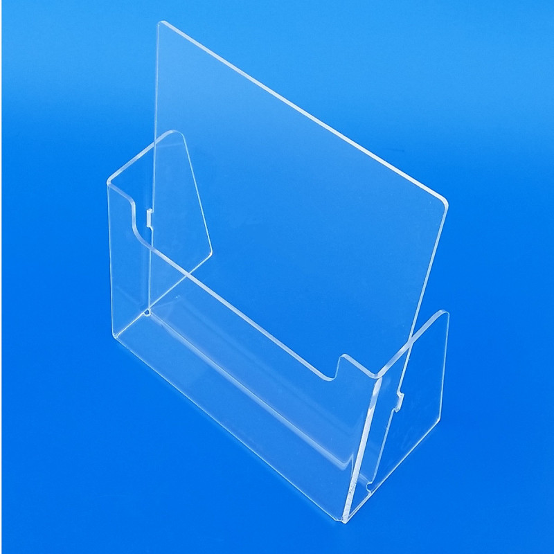 Porta brochures in plexiglass trasparente da tavolo