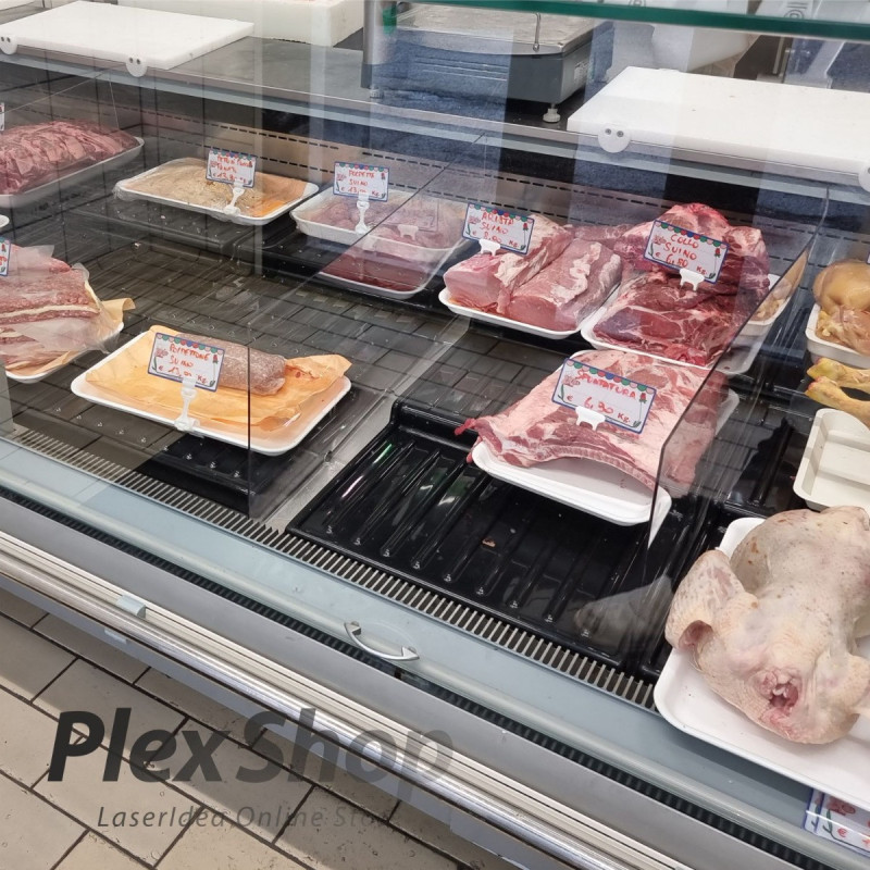 Divisori in plexiglass trasparente per banco frigo