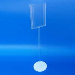 Porta brochures in plexiglass trasparente da pavimento