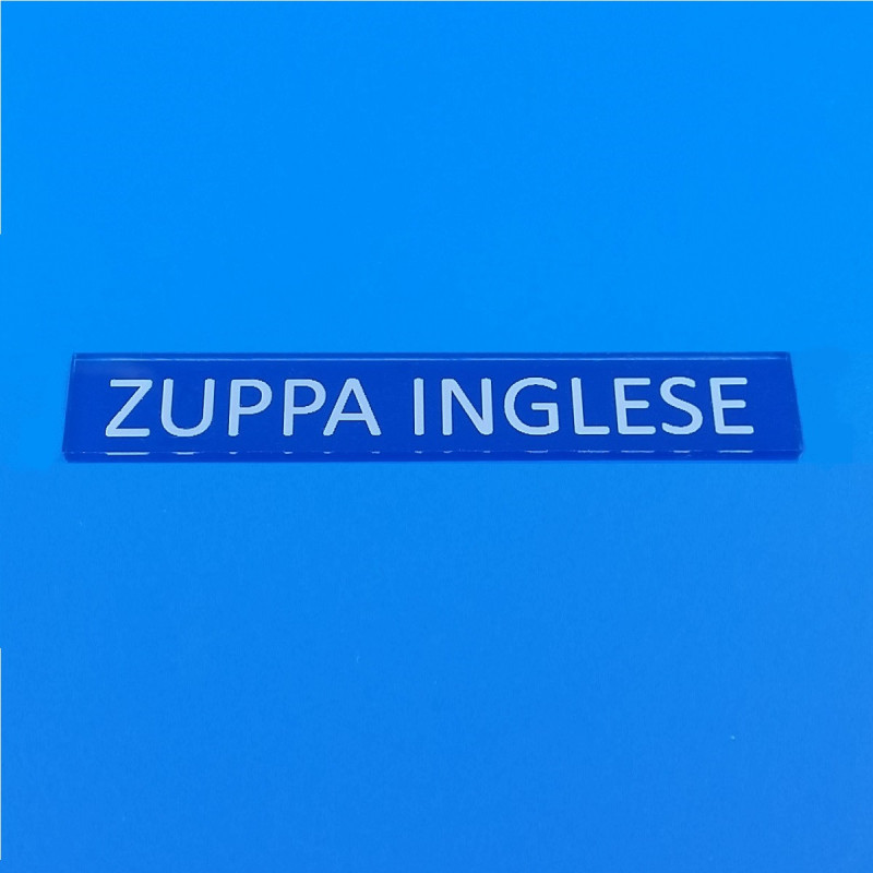 Targhette segnagusto gelati in plexiglass blu