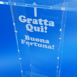 Colonna raccogli biglietti gratta e vinci in plexiglass