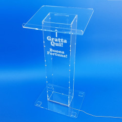 Colonna raccogli biglietti gratta e vinci in plexiglass