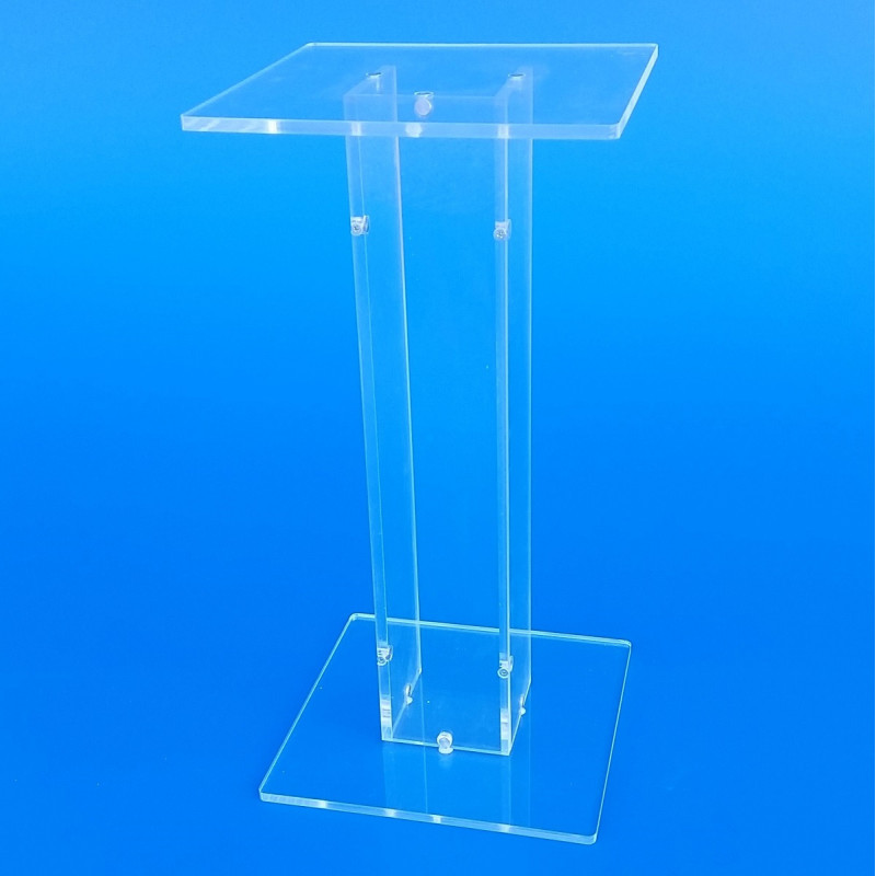 Colonna espositiva economica in plexiglass trasparente