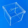 Scatole in plexiglass trasparente su misura per foto
