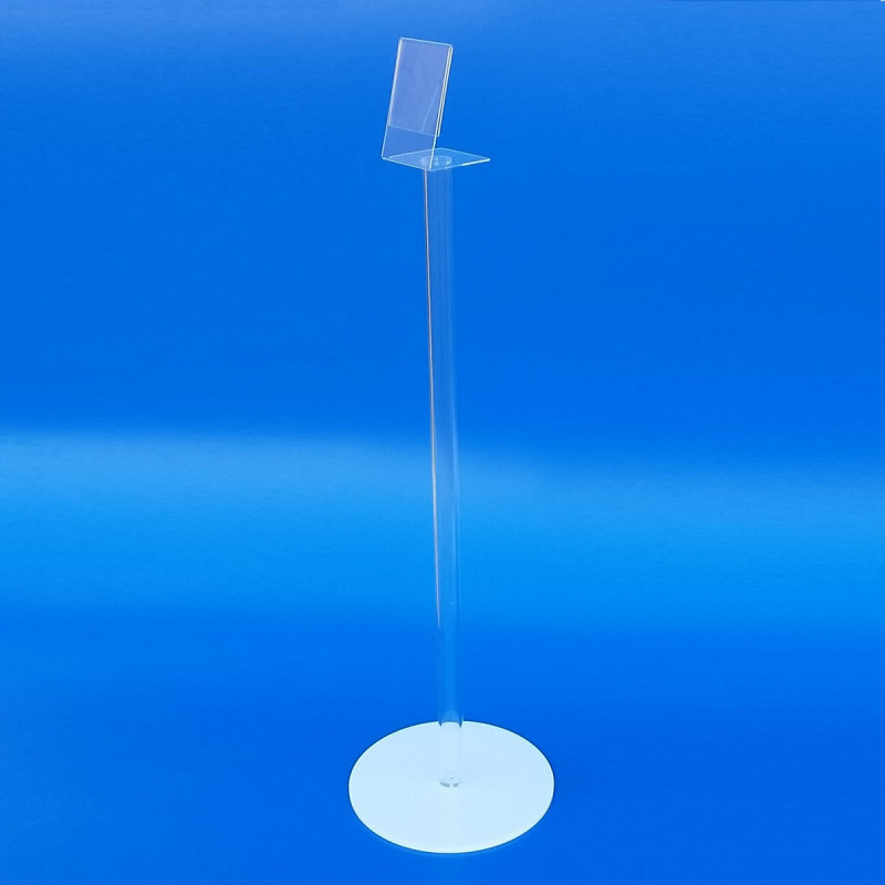 Portalistino da pavimento in plexiglass trasparente
