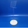 Portalistino da pavimento in plexiglass trasparente