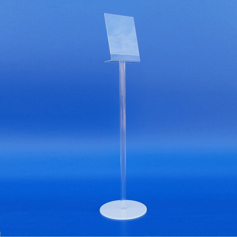 Portalistino da pavimento in plexiglass trasparente