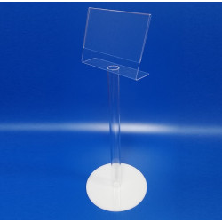 Portalistino da pavimento in plexiglass trasparente