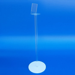 Portalistino da pavimento in plexiglass trasparente