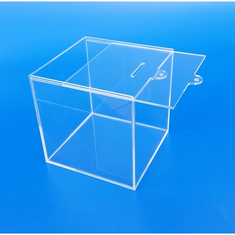 Salvadanaio in plexiglass trasparente su misura