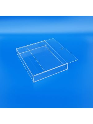 Box, Contenitori e Scatole in plexiglass trasparente con anta scorrevole  realizzati su misura spess. 4 mm